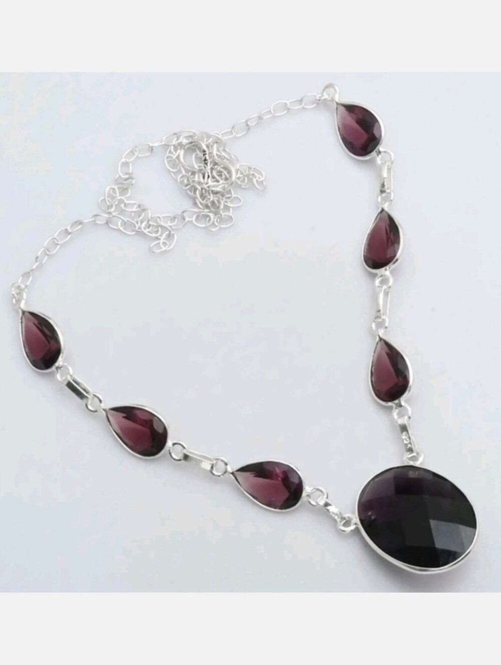 Amethyst Gemstone Jewelry 925 Sterling Silver Handmade Necklace